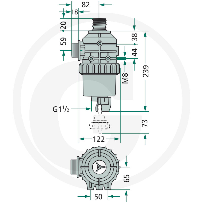 3142463 FILTRU ASPIRATIE 1.1/2 CU SUPAPA